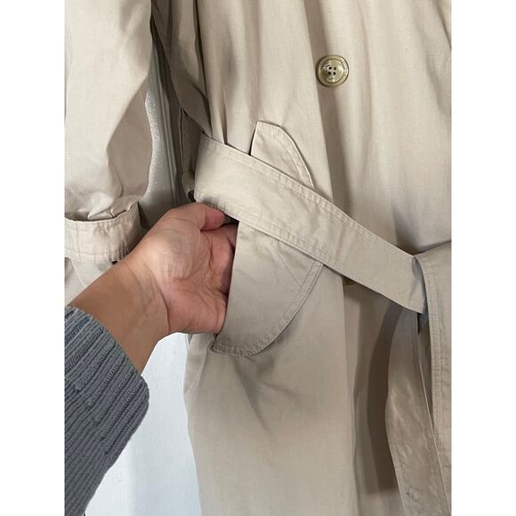 London Fog 12 Trench Rain Coat Belted Lined Vtg 90s - Picture 5 of 10